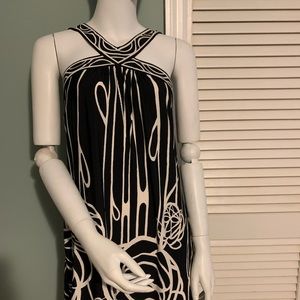 BCBG Black & White Sleeveless Dress